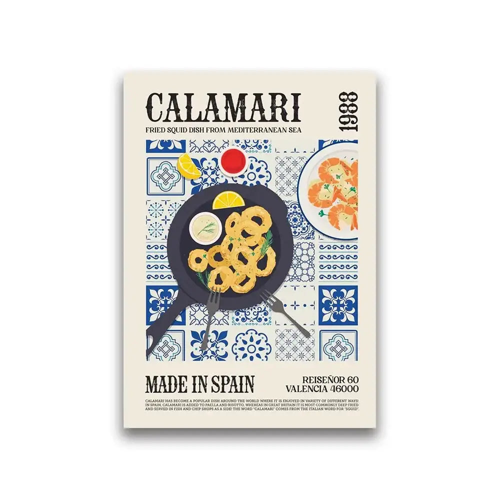 Blue floral pierogi world cuisine food canvas for kitchen decor