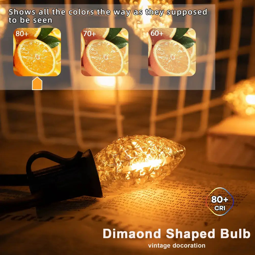 Diamond amber textured chandelier led light bulbs dining room 7w