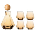 Diamond crystal glass water pitcher and cup set for dining room