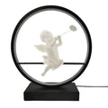 Dimmable angel table lamp with white cherub for bedroom decor