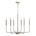 Distressed silver iron candle chandelier dining room