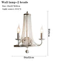 Distressed white crystal tassel wall lamp bedroom candle light
