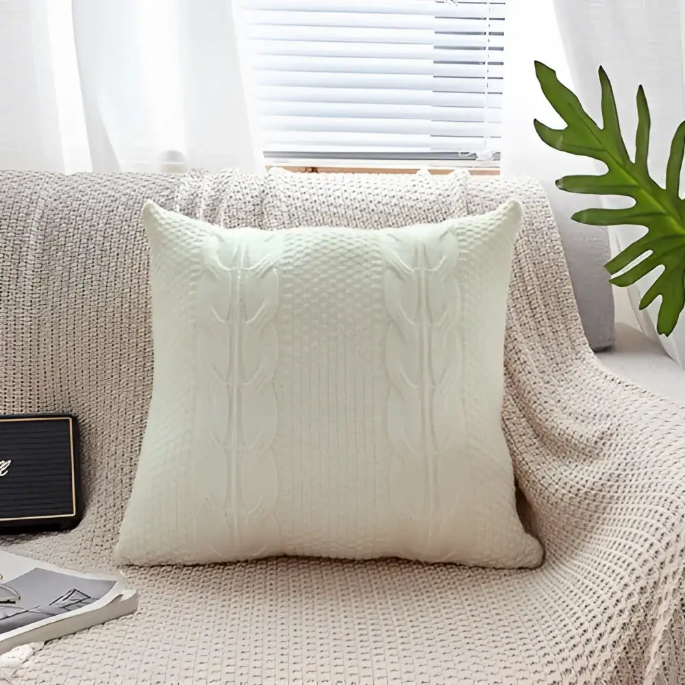 Double cable knit cushion cover set living room pillow case