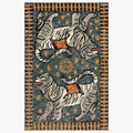 Double tiger bohemian moroccan rug living room decor