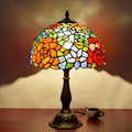 Dragonfly tiffany stained glass table lamp bedroom floral brass base