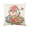 Easter bunny rabbit linen cushion cover – living room floral pillow
