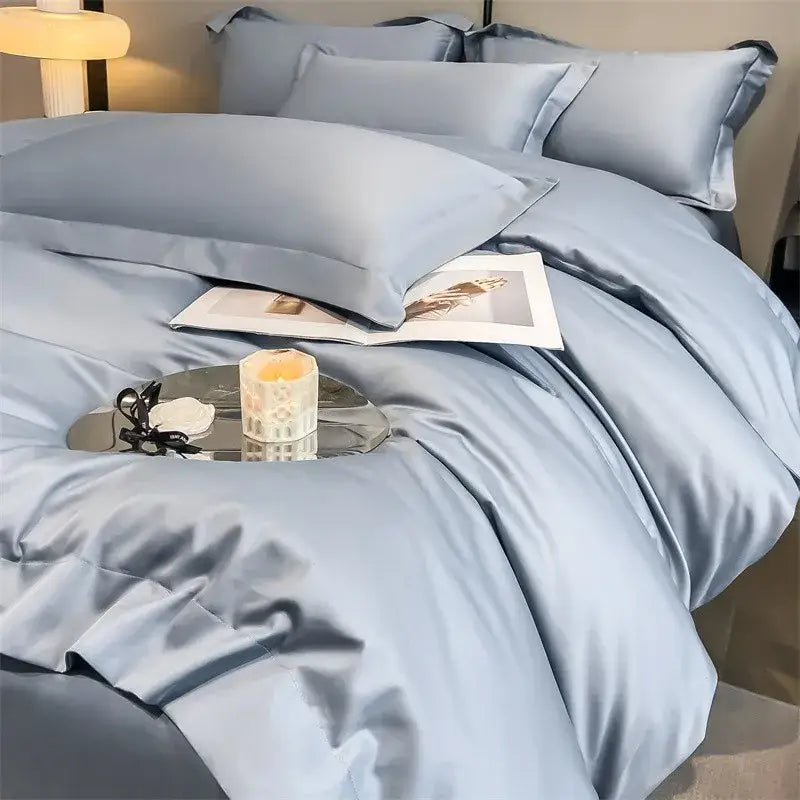 Blush pink 1000tc egyptian cotton satin duvet set bedroom bedding