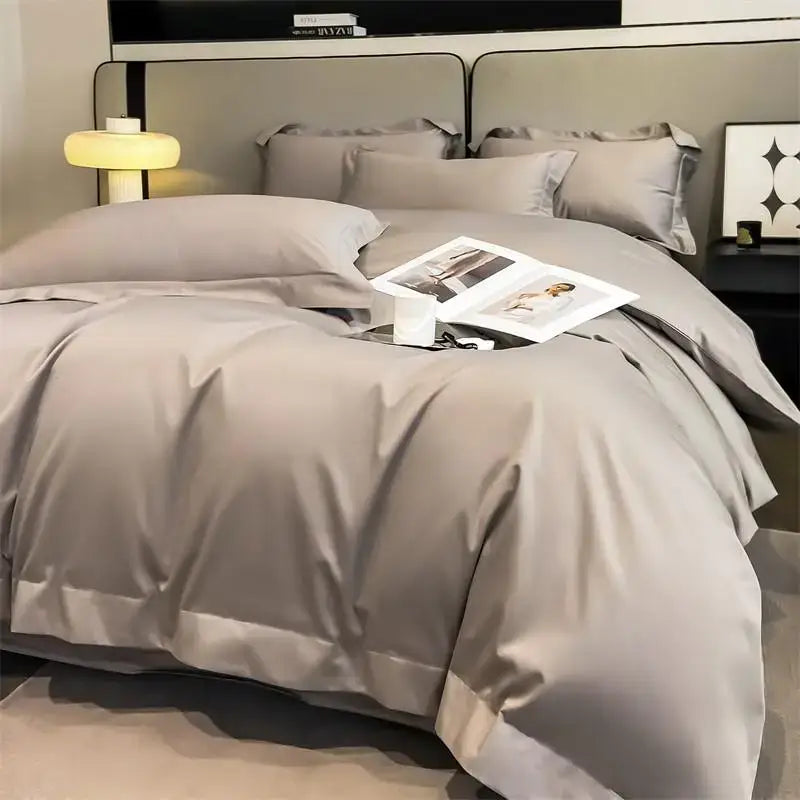 Blush pink 1000tc egyptian cotton satin duvet set bedroom bedding