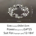Elegant black dandelion flower chandelier led living room light