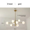 Elegant black gold glass ball chandelier living room light