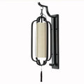 Elegant black wrought iron wall sconce lamp with tassel bedroom light