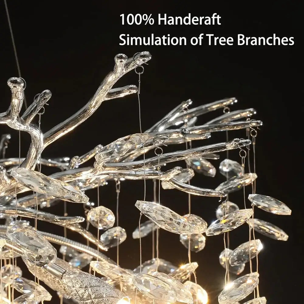 Elegant branch crystal suspension pendant light dining room