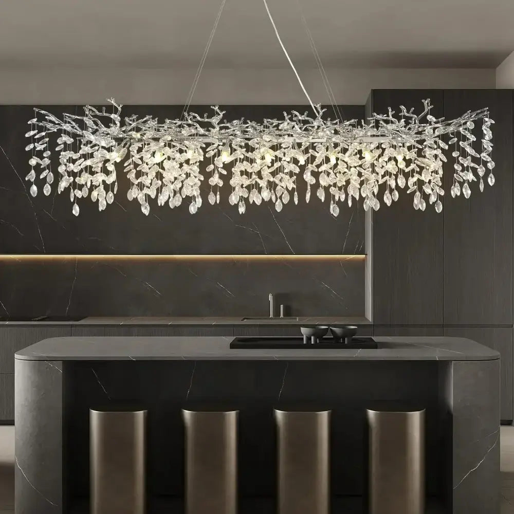 Elegant branch crystal suspension pendant light dining room