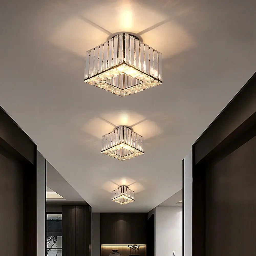 Elegant brass and crystal led pendant light for dining room