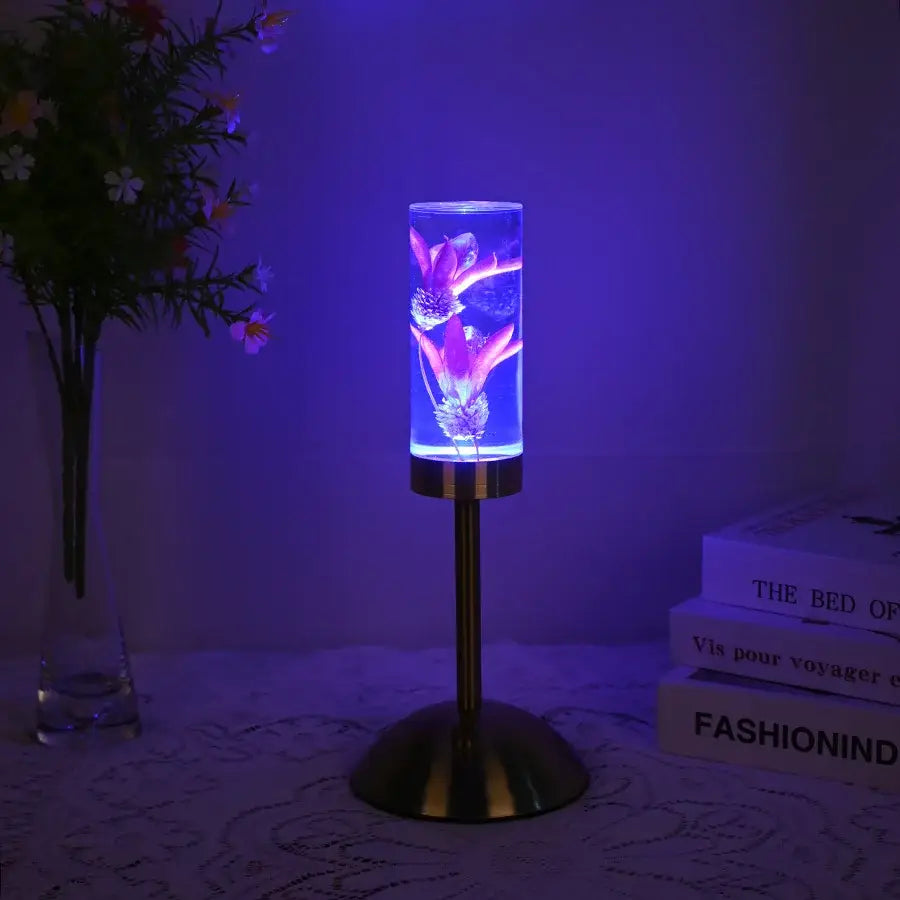 Elegant brass decorbites eternal flower desk lamp bedroom nightlight