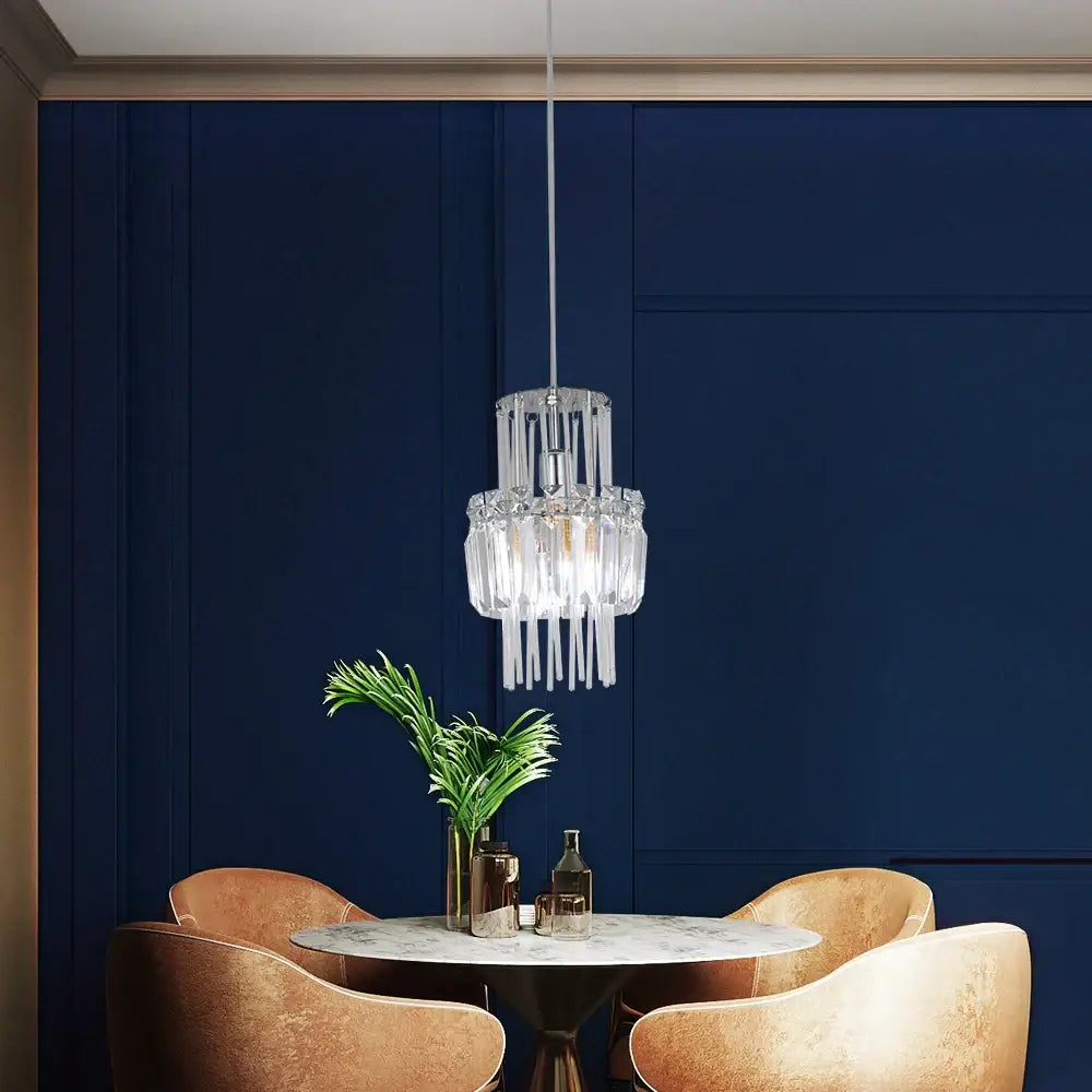 Elegant cascading crystal glass ceiling chandelier for dining room