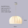 Elegant cream ribbed silk pendant light for dining room