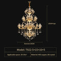 Elegant crystal chandelier gold tiered light for living room