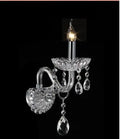 Elegant crystal lamp wall light for bedroom with silk lampshade