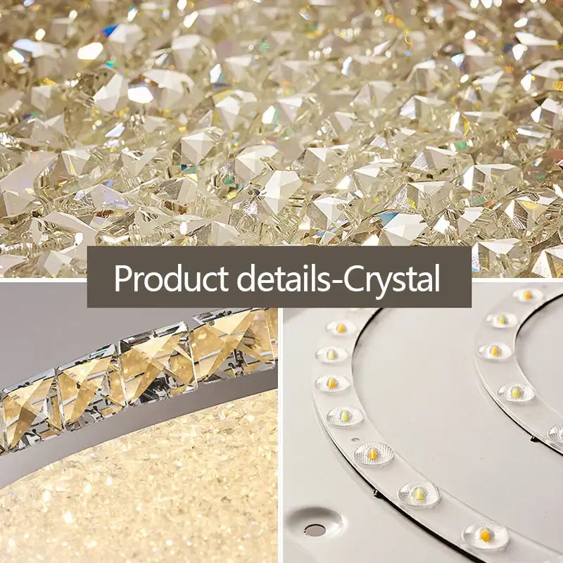 Elegant crystal round ceiling lamp for living room