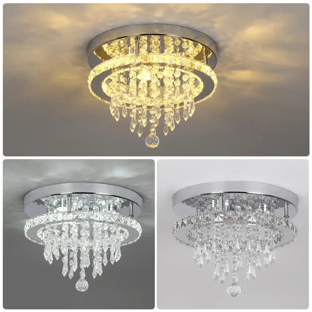 Elegant diamond crystal led ceiling chandelier for living room