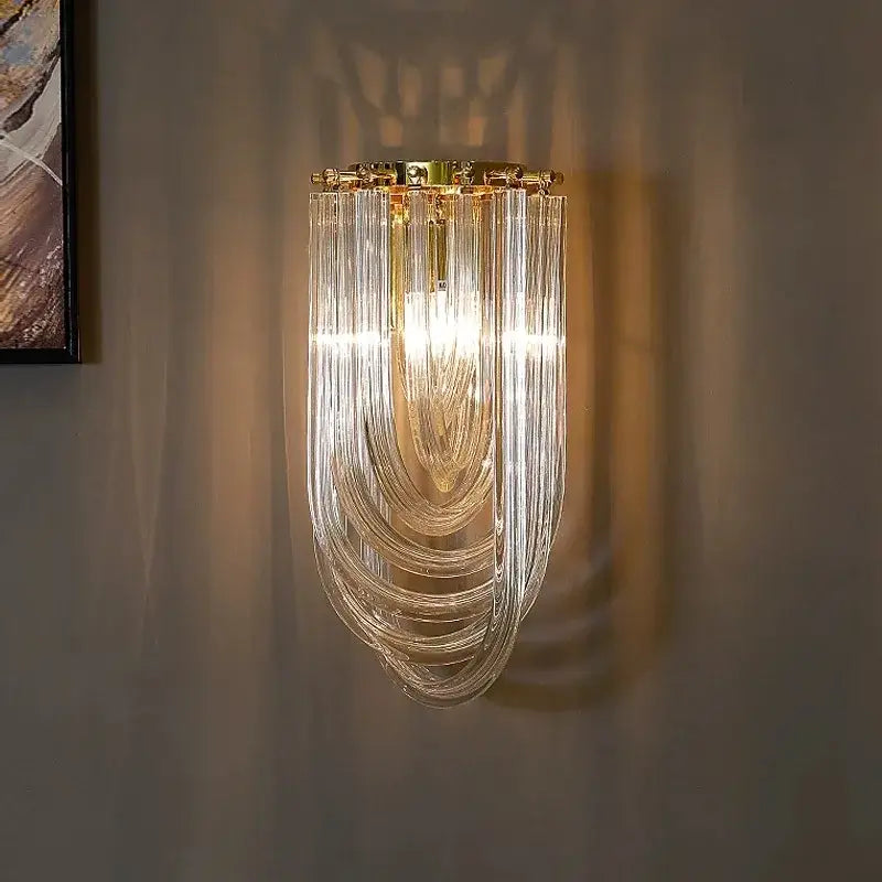 Elegant gold and glass crystal pendant lights kitchen island lamps