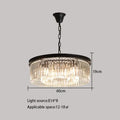 Elegant gold & black crystal round ceiling chandelier dining room