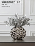 Elegant gold ceramic rose vase living room wedding centerpiece