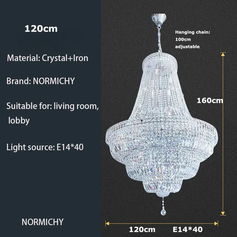 Elegant gold & chrome k9 crystal chandelier for dining room