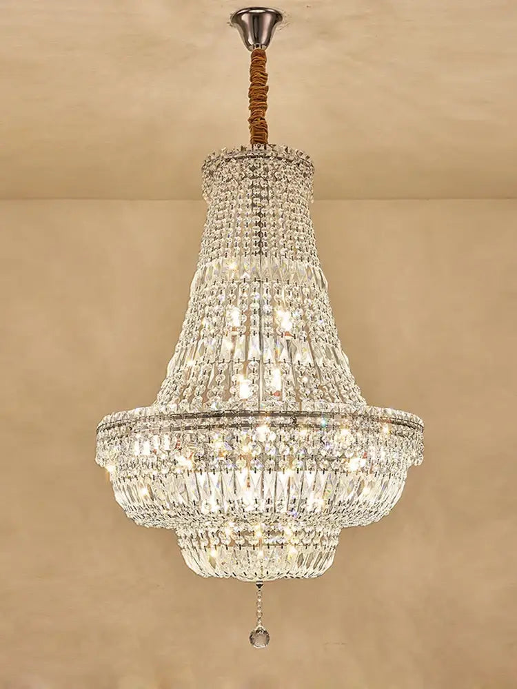 Elegant gold & chrome k9 crystal chandelier for dining room