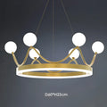 Elegant gold crown led chandelier kids room pendant light