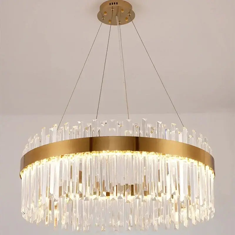 Elegant gold crystal chandelier pendant light for dining room