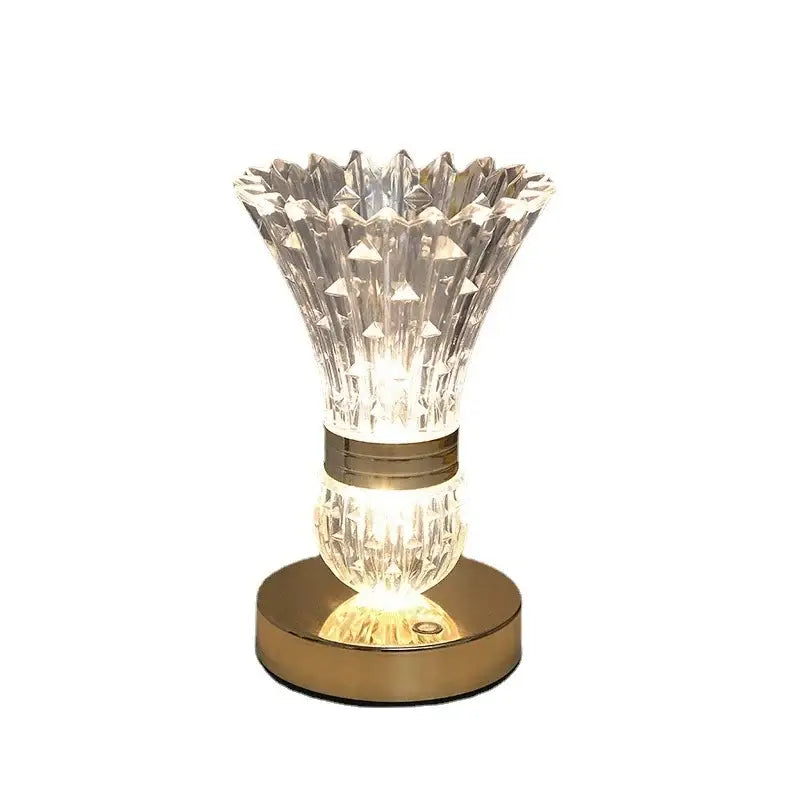 Elegant gold crystal led vase table lamp for bedroom decor