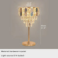 Elegant gold crystal table decor lamp bedroom desk light