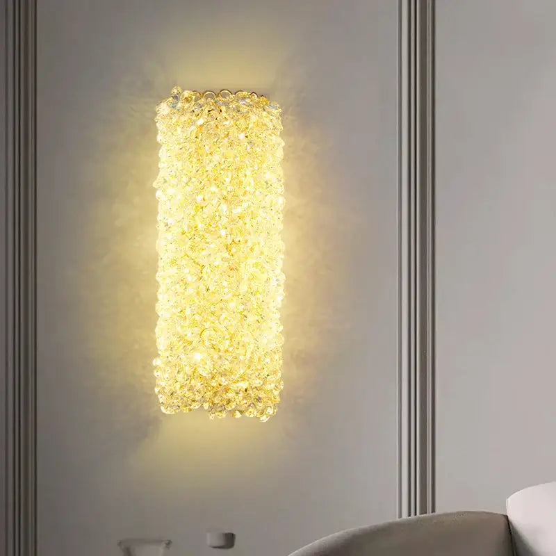 Elegant gold crystal wall lamp bedroom sconce lighting
