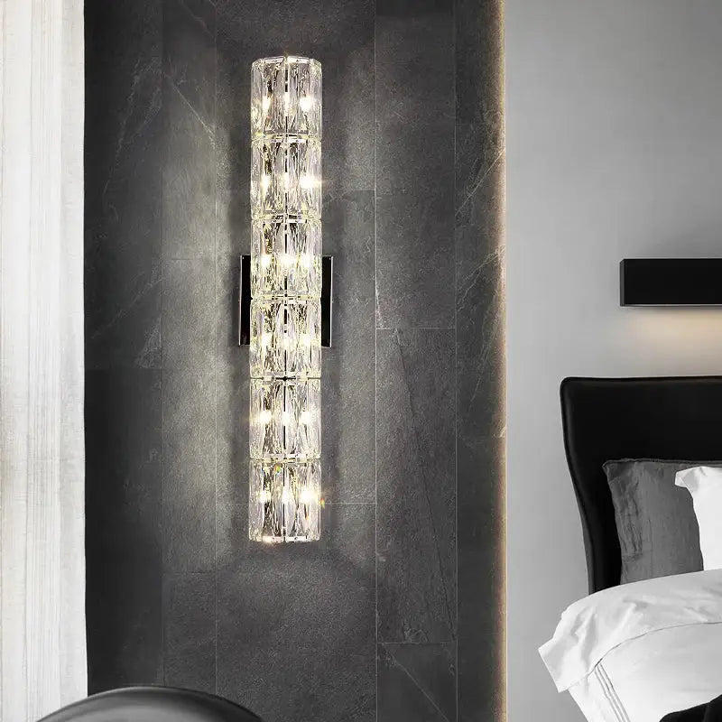 Elegant gold crystal wall lamp living room sconce