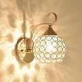 Elegant gold crystal wall sconce bedroom globe lighting