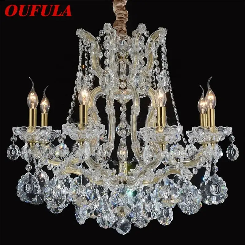 Elegant gold decorbites crystal candle chandelier for villa hall