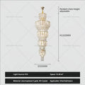 Elegant gold duplex villa crystal light chandelier for spiral staircase