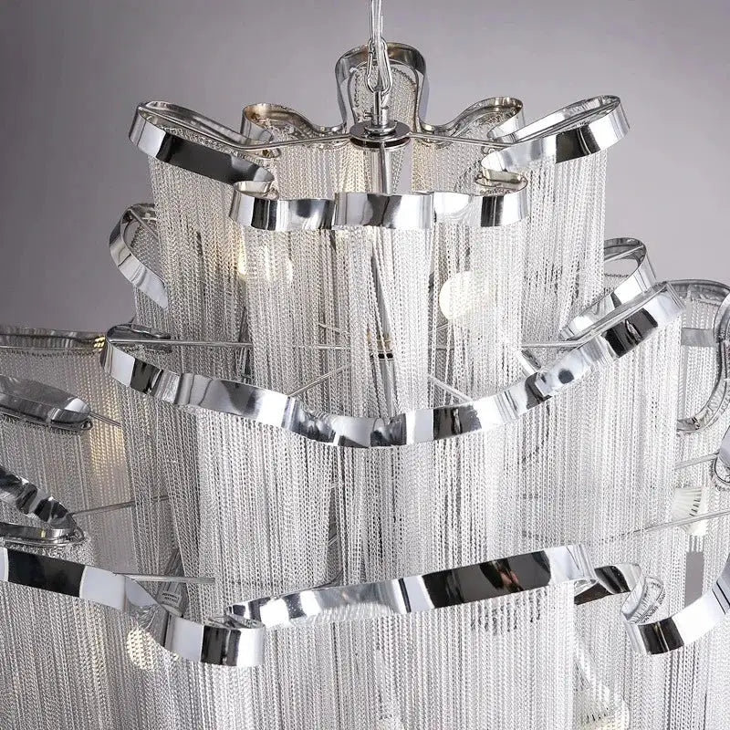 Elegant gold glass decorbites fringed chandelier for dining room