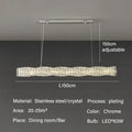 Elegant gold led crystal chandelier dining room rectangular light