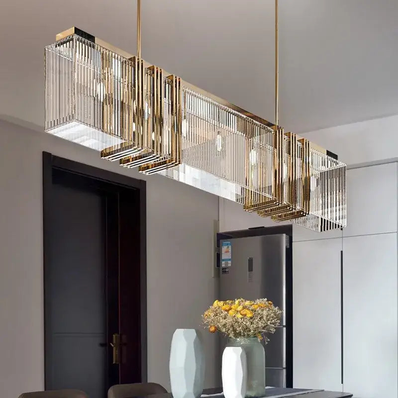 Elegant gold lustre crystal pendant light dining room chandelier