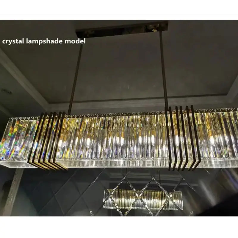 Elegant gold lustre crystal pendant light dining room chandelier