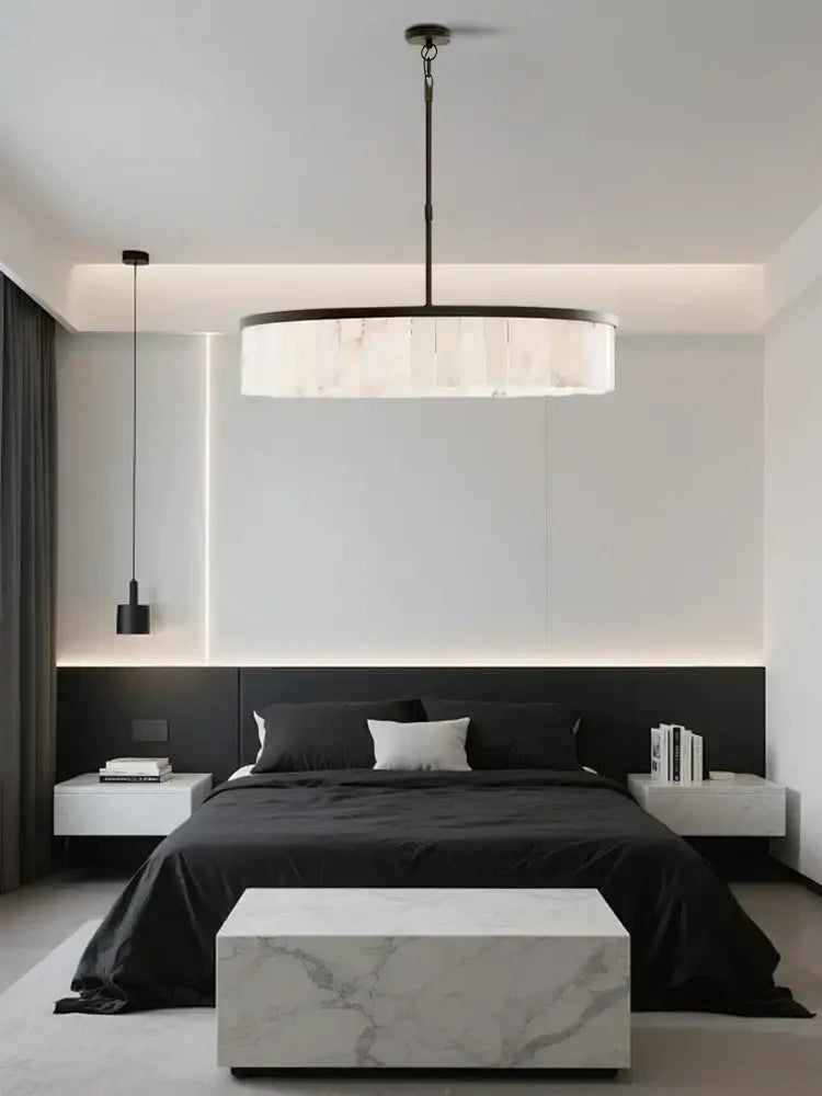 Elegant gold marble tiered pendant light for dining room