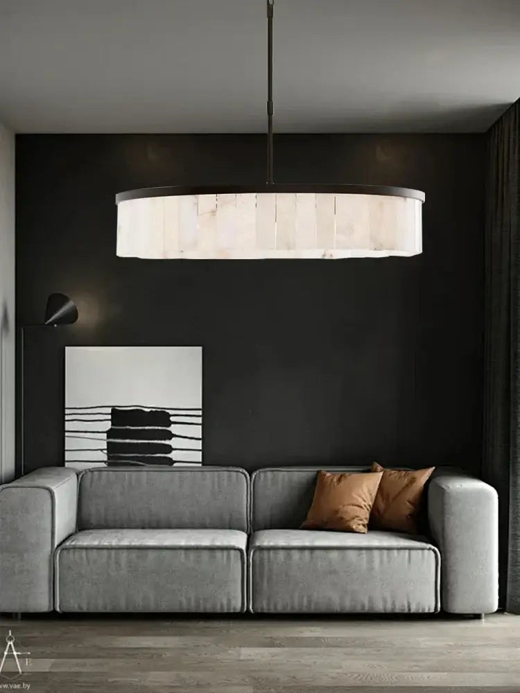 Elegant gold marble tiered pendant light for dining room