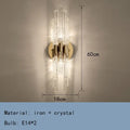 Elegant gold metal textured glass wall sconce bedroom lamp