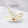 Elegant gold porcelain tea set dining room rack with bird figurine