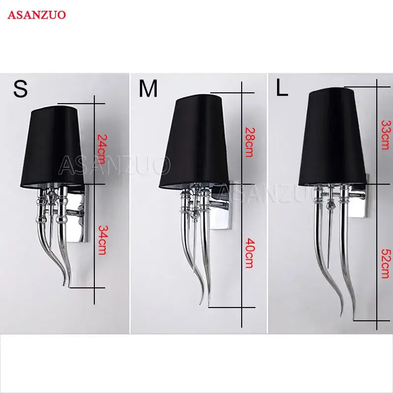 Elegant gold & silver iron claw horn wall sconce – bedroom pair