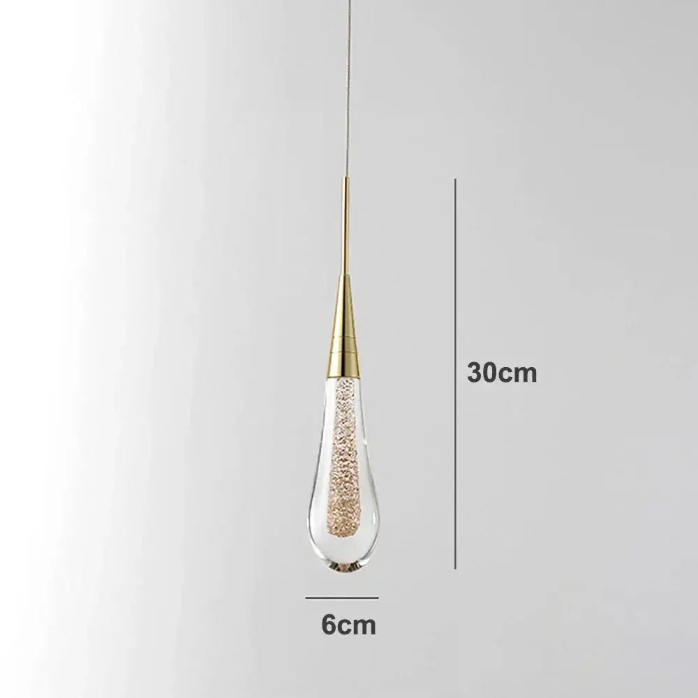 Elegant gold teardrop crystal glass pendant light dining room