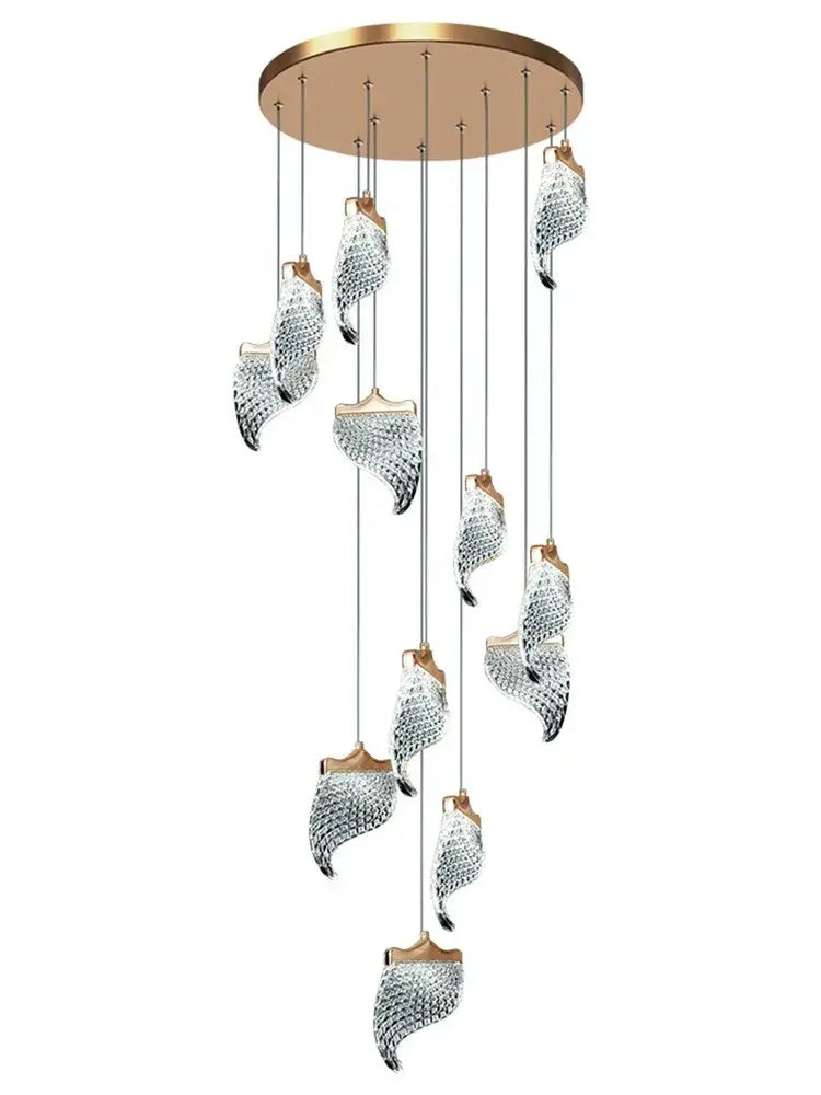 Elegant golden shell acrylic chandelier for living room dining hall